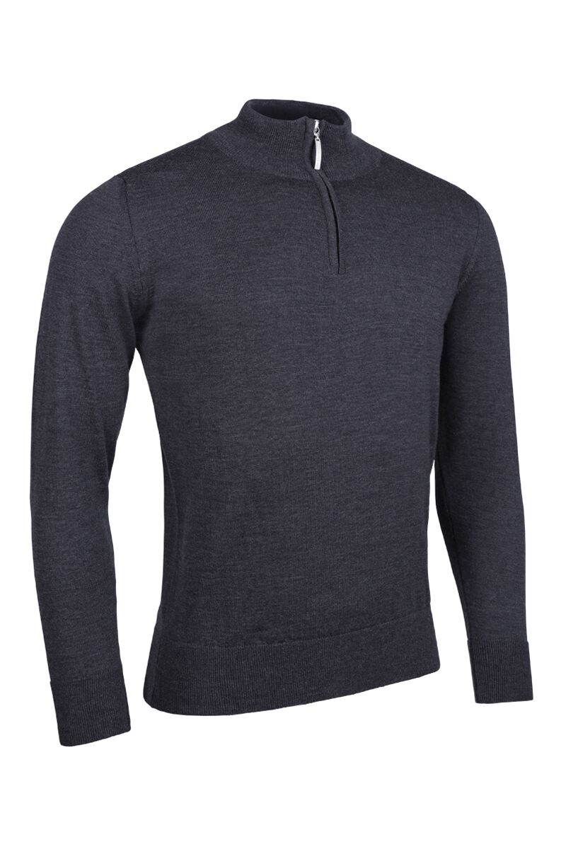 Mens Quarter Zip Lightweight Merino Wool Golf Sweater
