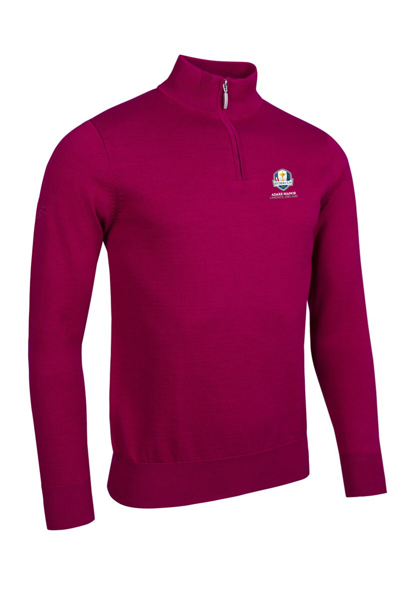 Official Ryder Cup 2027 Mens Quarter Zip Lightweight Merino Wool Sweater