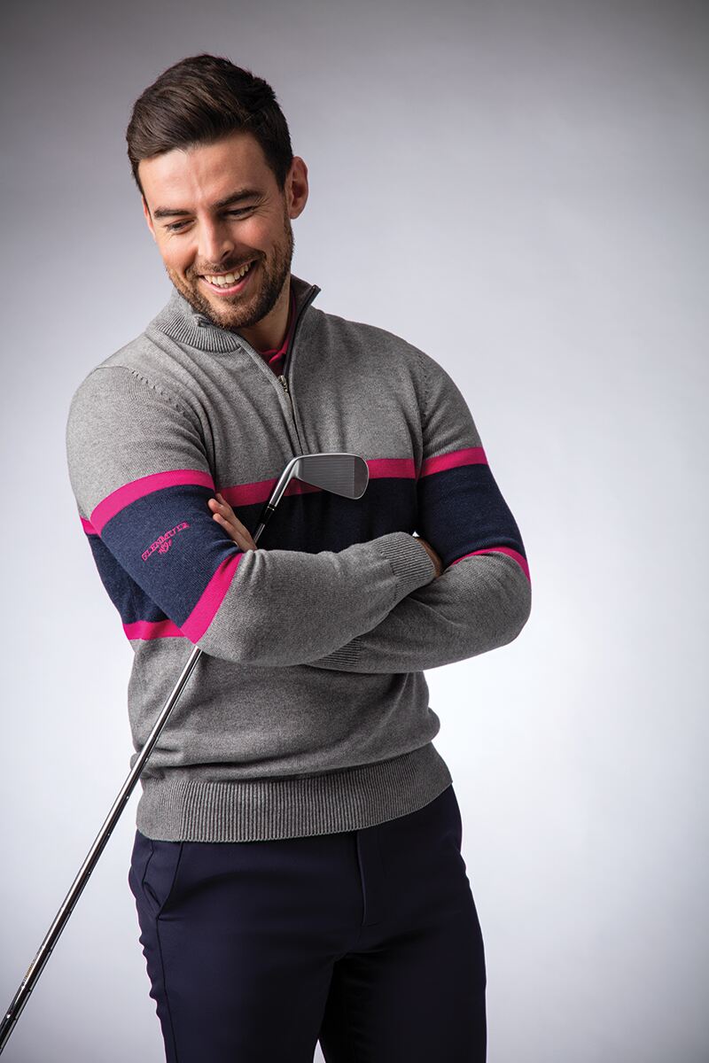 Mens Zip Cashmere Jedburgh Golf Sweater 