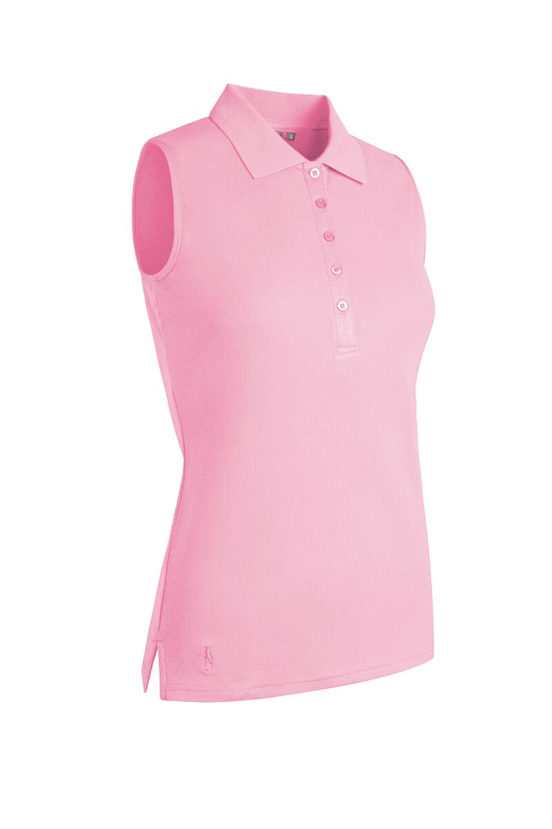 Ladies Sleeveless Performance Pique Golf Polo Shirt Candy S