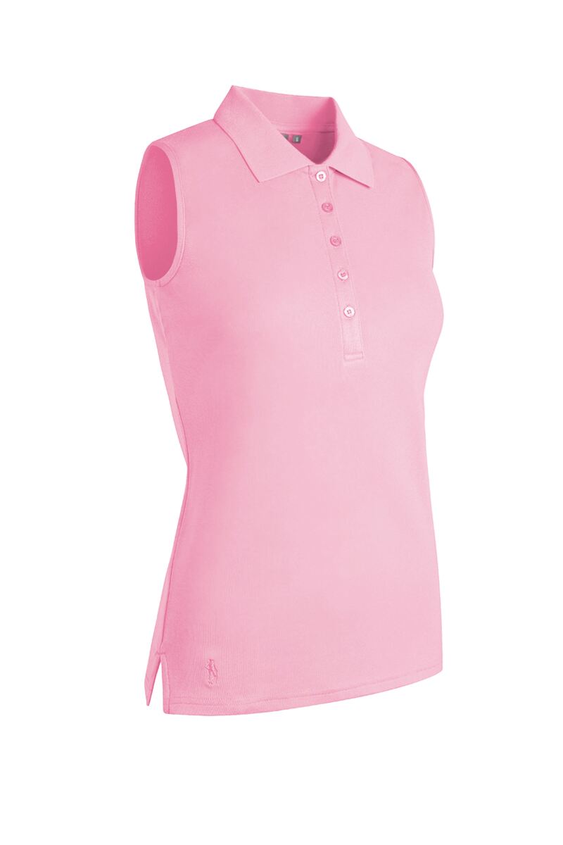 Ladies Sleeveless Performance Pique Golf Polo Shirt