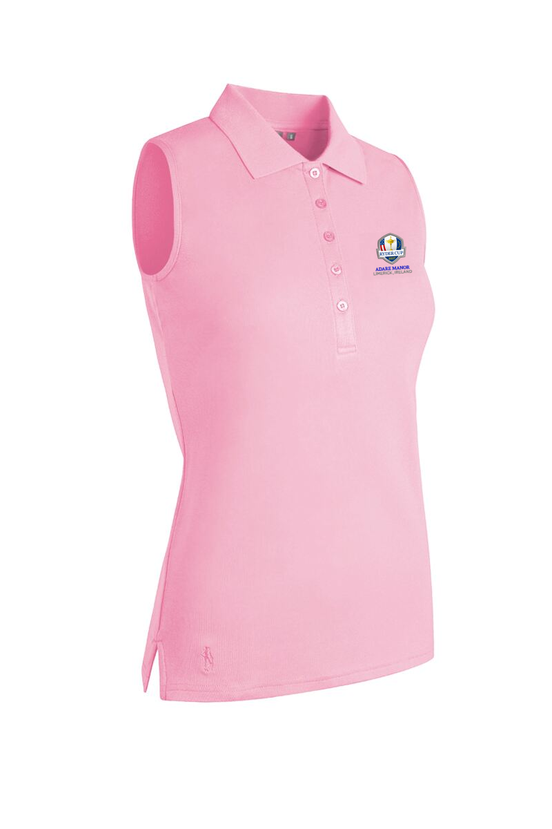 Official Ryder Cup 2027 Ladies Sleeveless Performance Pique Golf Polo Shirt