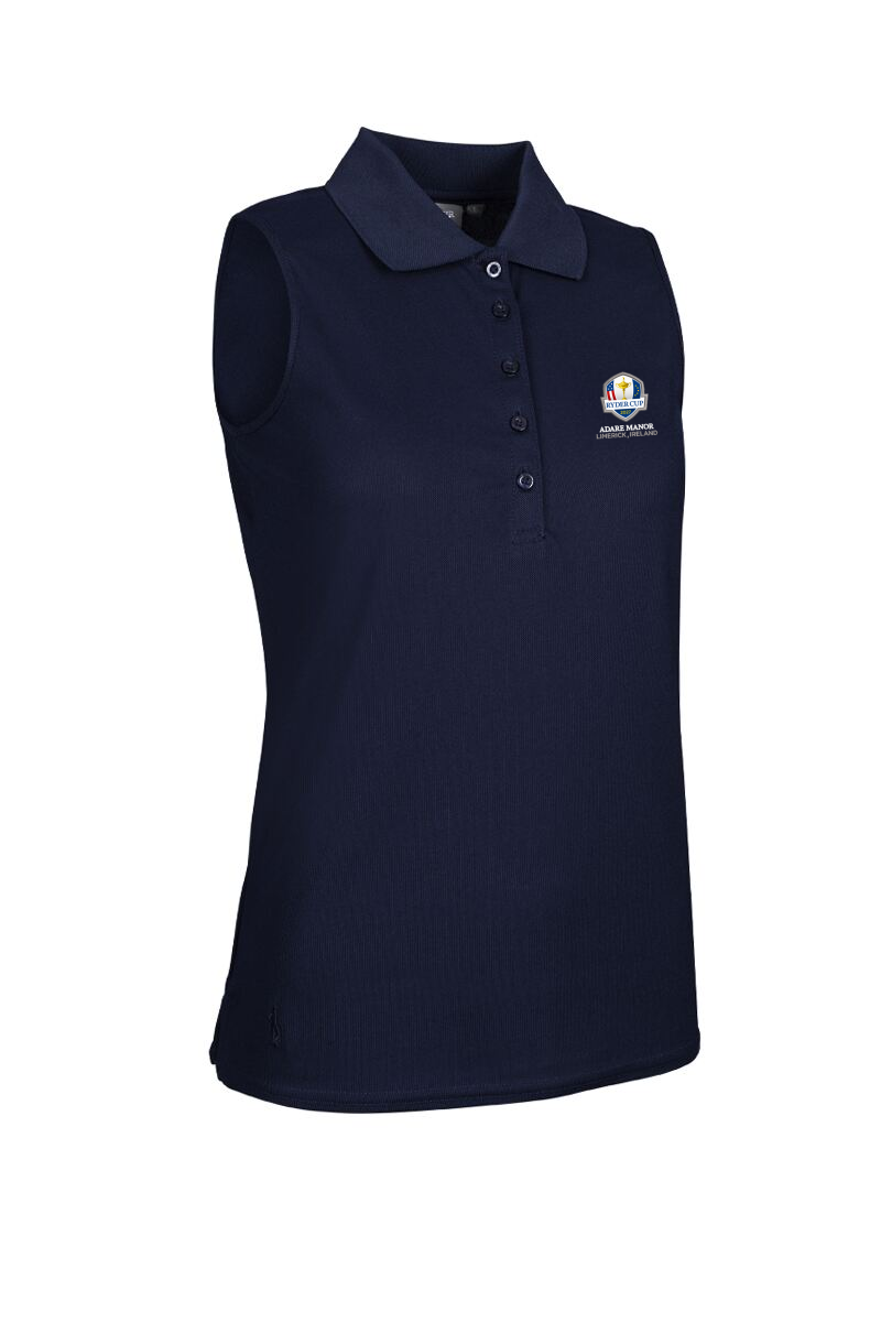 Official Ryder Cup 2027 Ladies Sleeveless Performance Pique Golf Polo Shirt