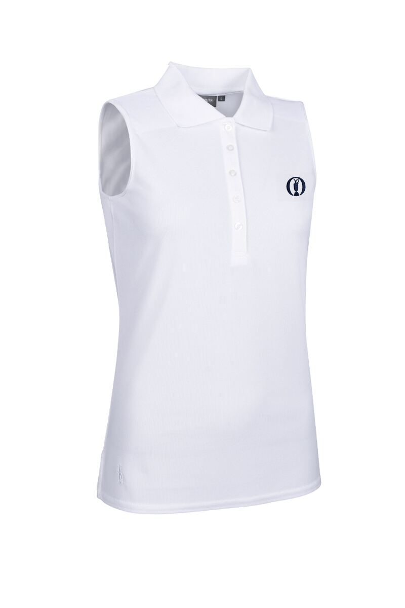 The Open Ladies Sleeveless Performance Pique Golf Polo Shirt