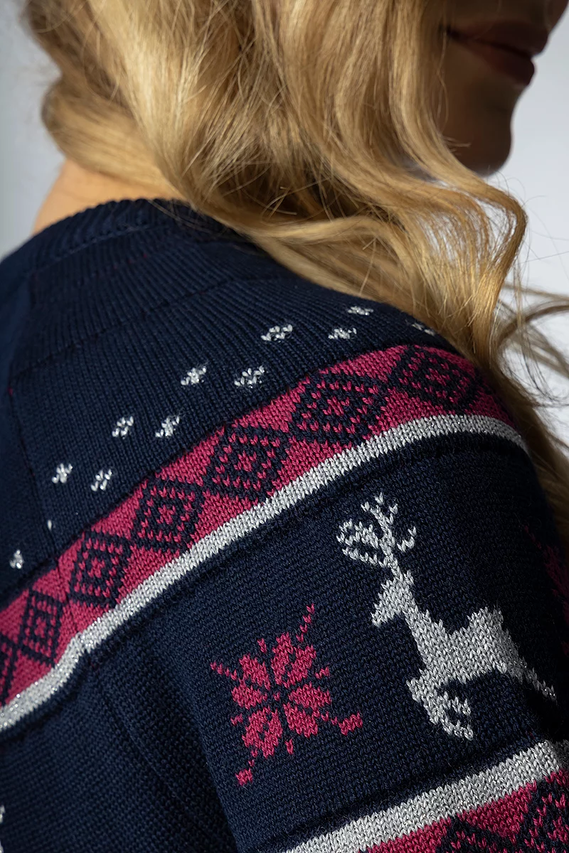 Ladies Round Neck Fairisle Hind Merino Midweight Christmas Sweater Ladies Round Neck Fairisle Hind Merino Midweight Christmas Sweater