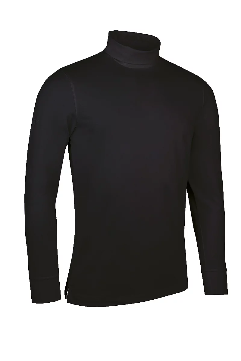 Official Ryder Cup 2027 Mens Long Sleeve Cotton Roll Neck Golf Shirt Black L