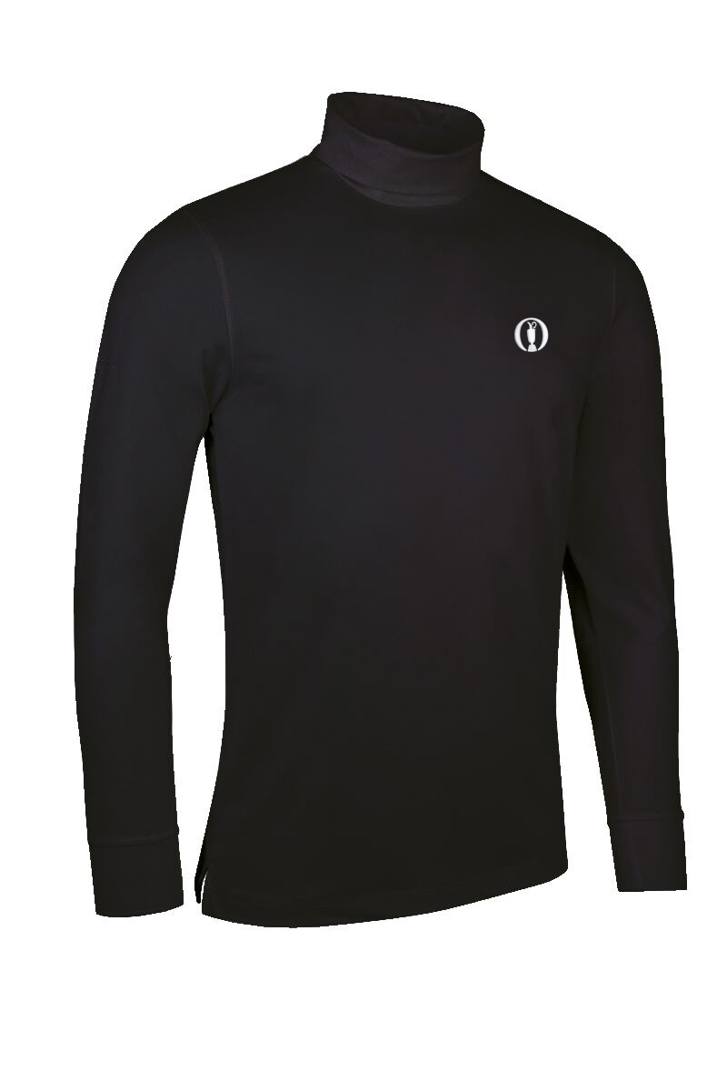 The Open Mens Long Sleeve Cotton Roll Neck Golf Shirt