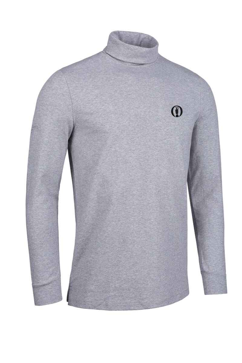 The Open Mens Long Sleeve Cotton Roll Neck Golf Shirt