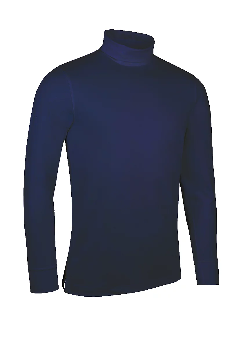Official Ryder Cup 2027 Mens Long Sleeve Cotton Roll Neck Golf Shirt Navy XL