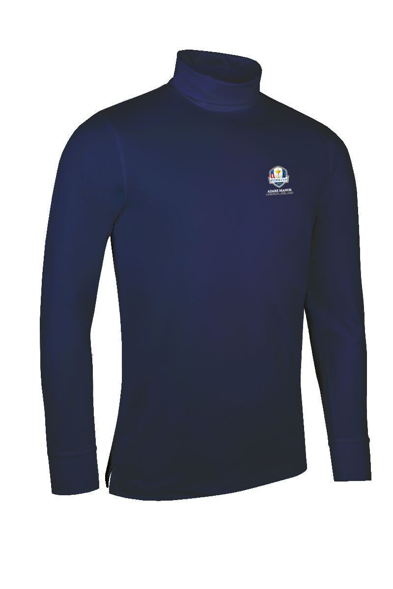 Official Ryder Cup 2027 Mens Long Sleeve Cotton Roll Neck Golf Shirt Official Ryder Cup 2027 Mens Long Sleeve Cotton Roll Neck Golf Shirt