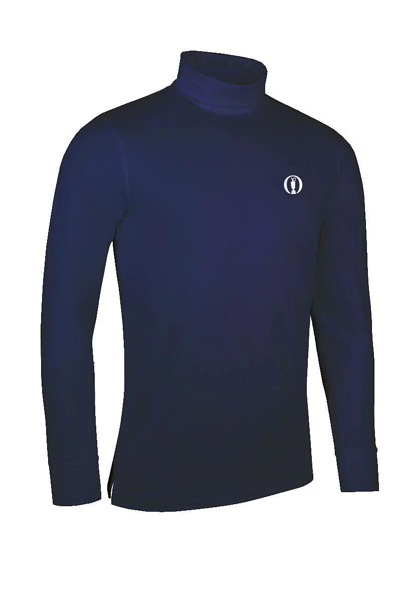 Official Ryder Cup 2027 Mens Long Sleeve Cotton Roll Neck Golf Shirt Navy S