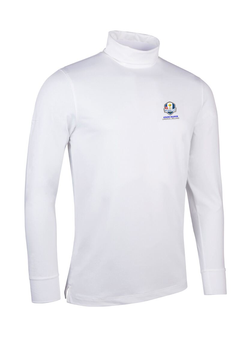 Official Ryder Cup 2027 Mens Long Sleeve Cotton Roll Neck Golf Shirt