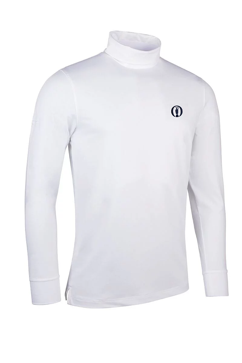 Official Ryder Cup 2027 Mens Long Sleeve Cotton Roll Neck Golf Shirt White S
