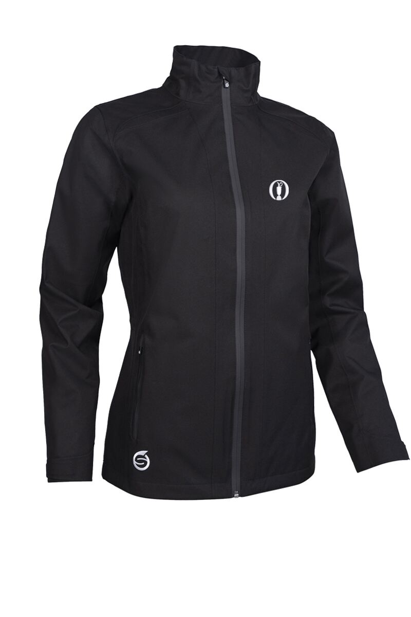 The Open Ladies Zip Front Panelled Waterproof Golf Jacket