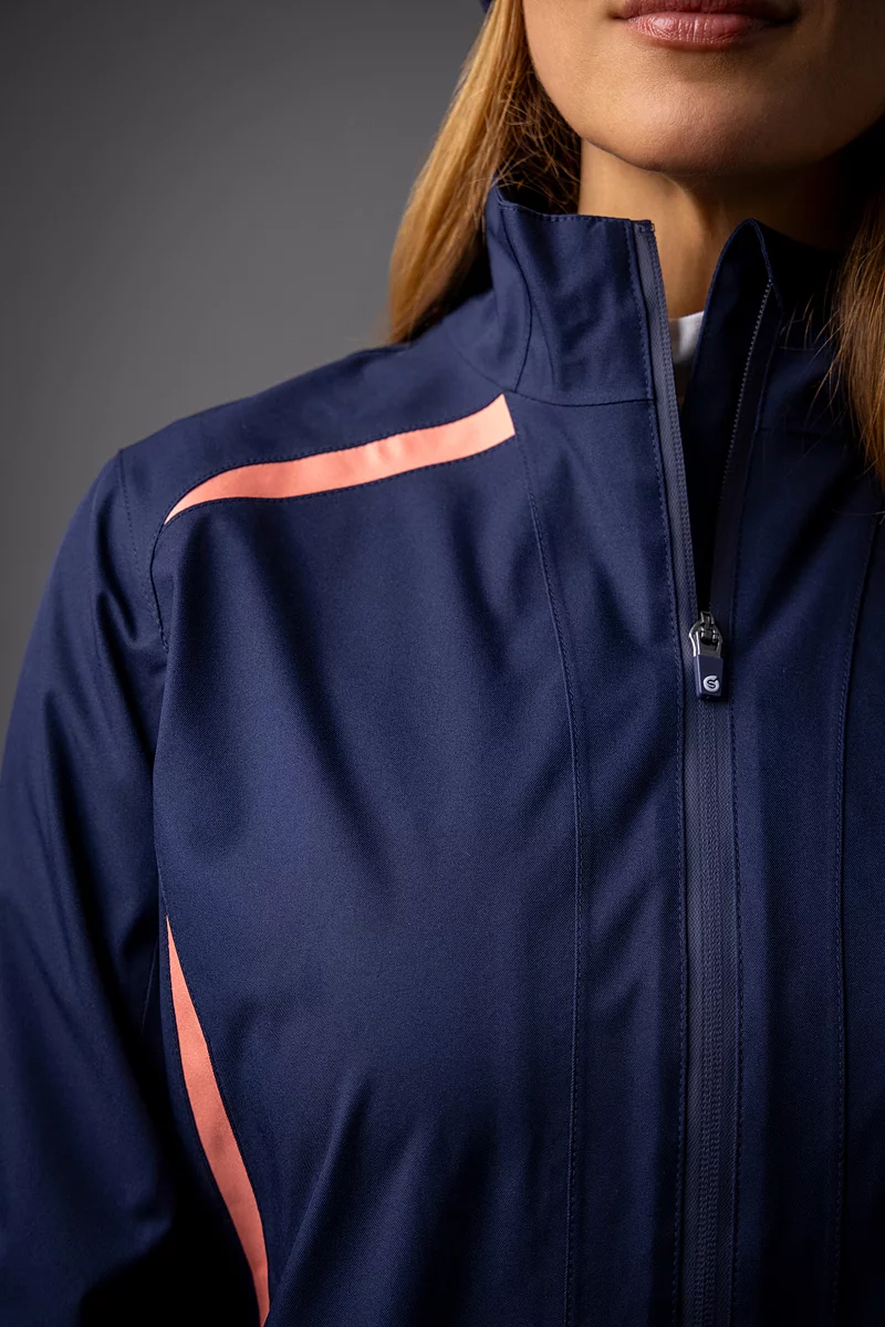Ladies Zip Front Panelled Waterproof Golf Jacket Ladies Zip Front Panelled Waterproof Golf Jacket