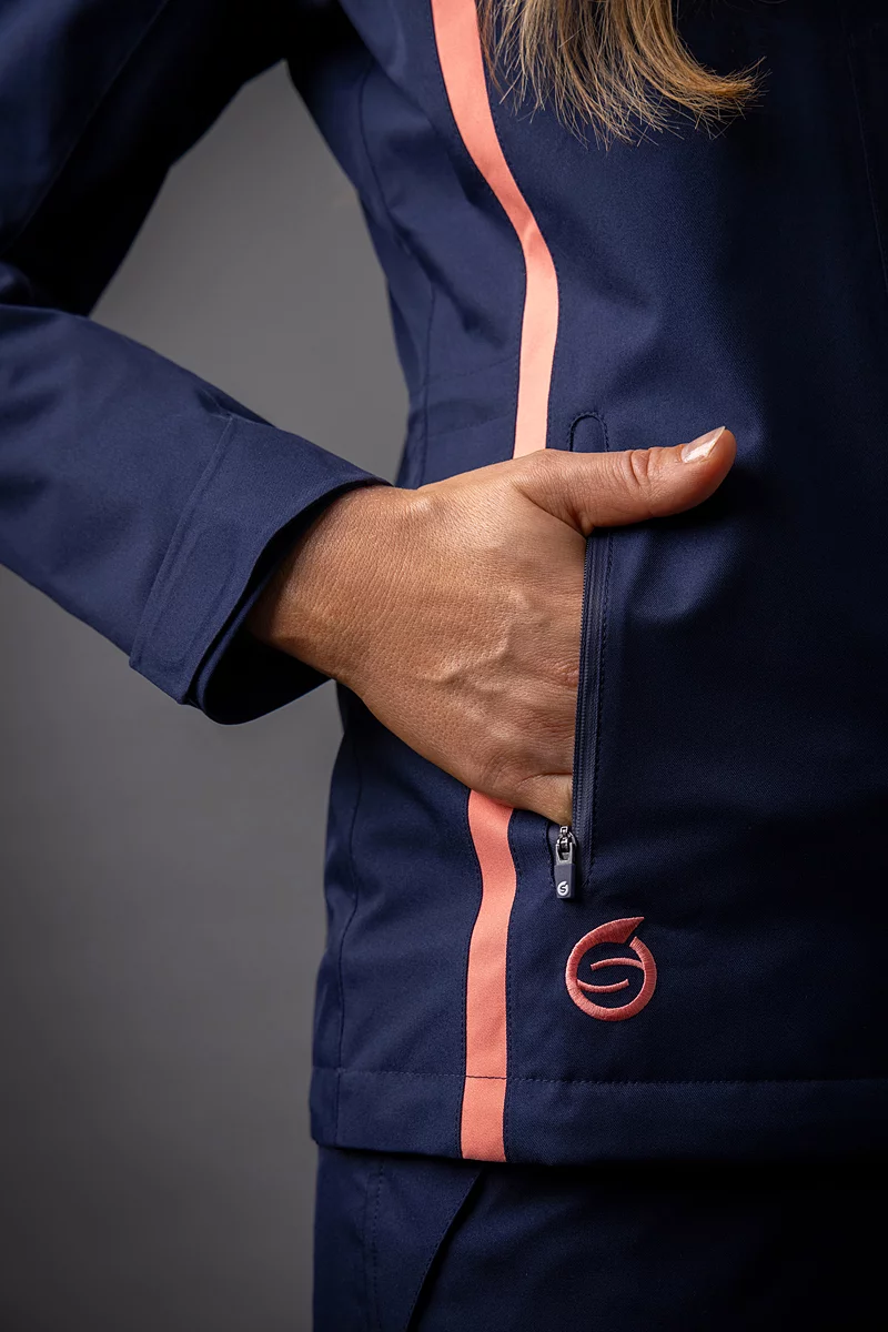 Ladies Zip Front Panelled Waterproof Golf Jacket Ladies Zip Front Panelled Waterproof Golf Jacket
