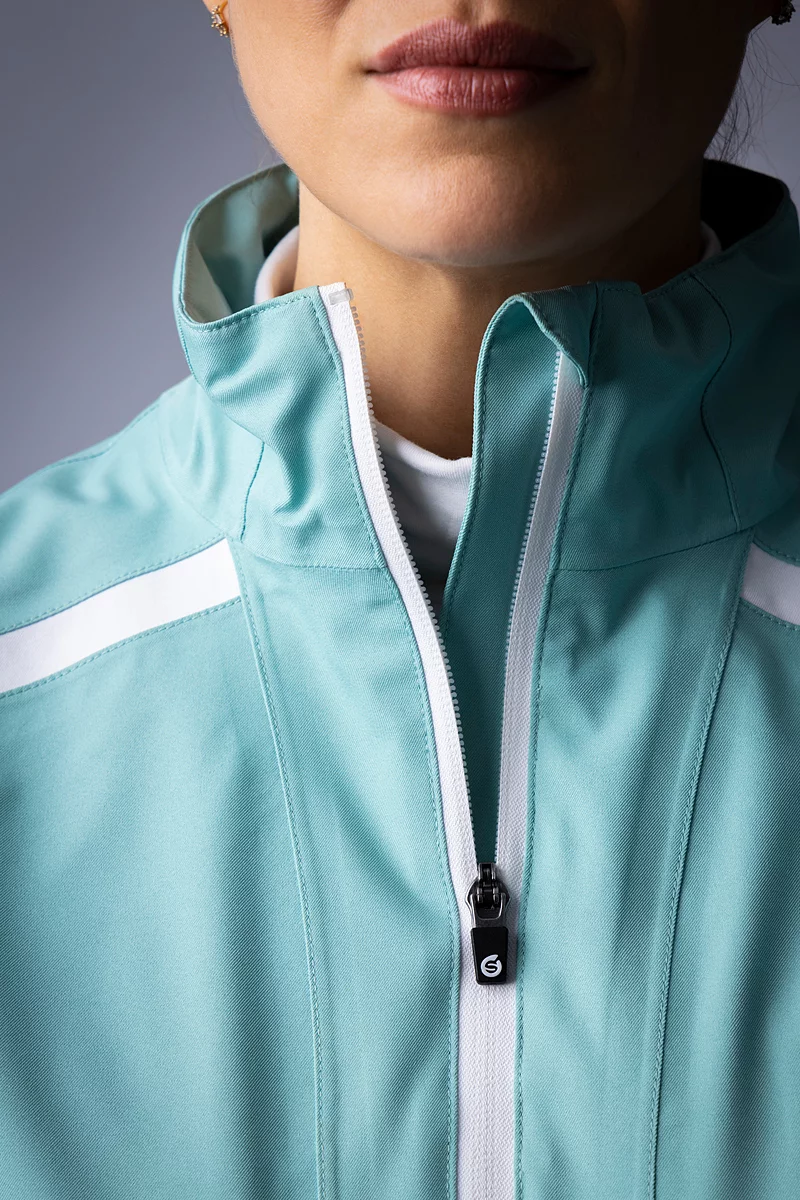 Official Ryder Cup 2027 Ladies Zip Front Panelled Waterproof Golf Jacket Official Ryder Cup 2027 Ladies Zip Front Panelled Waterproof Golf Jacket