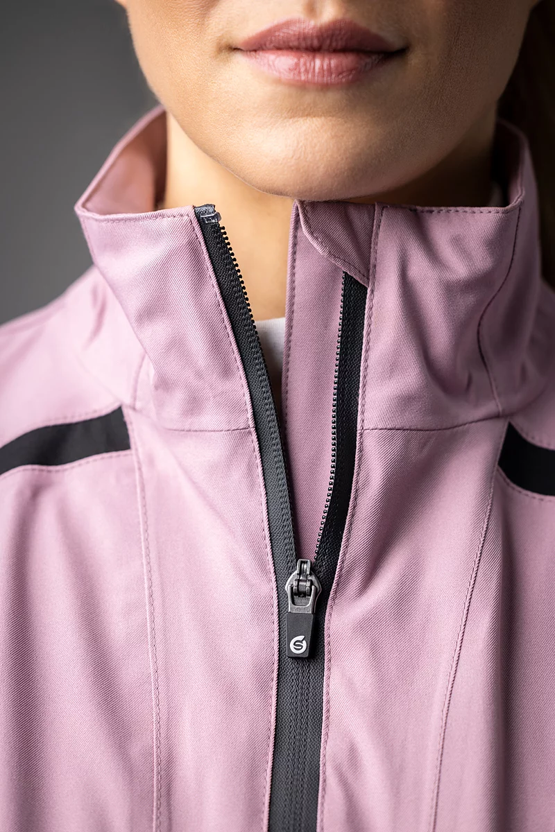 The Open Ladies Zip Front Panelled Waterproof Golf Jacket The Open Ladies Zip Front Panelled Waterproof Golf Jacket