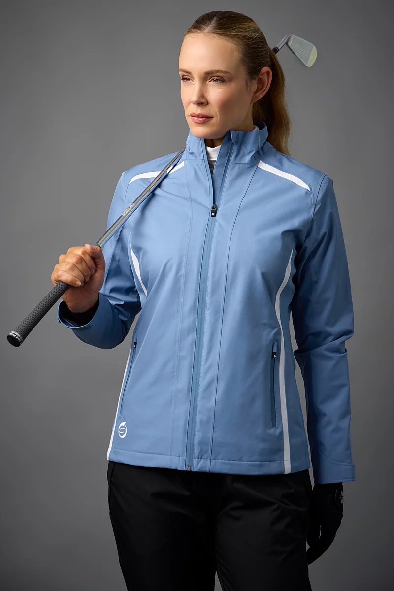 Ladies Zip Front Panelled Waterproof Golf Jacket