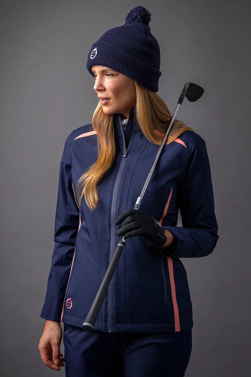 The Open Ladies Zip Front Panelled Waterproof Golf Jacket