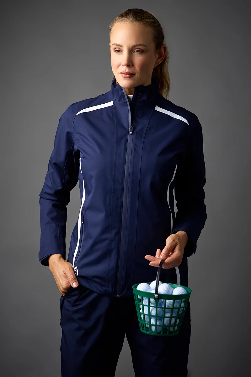 Official Ryder Cup 2027 Ladies Zip Front Panelled Waterproof Golf Jacket