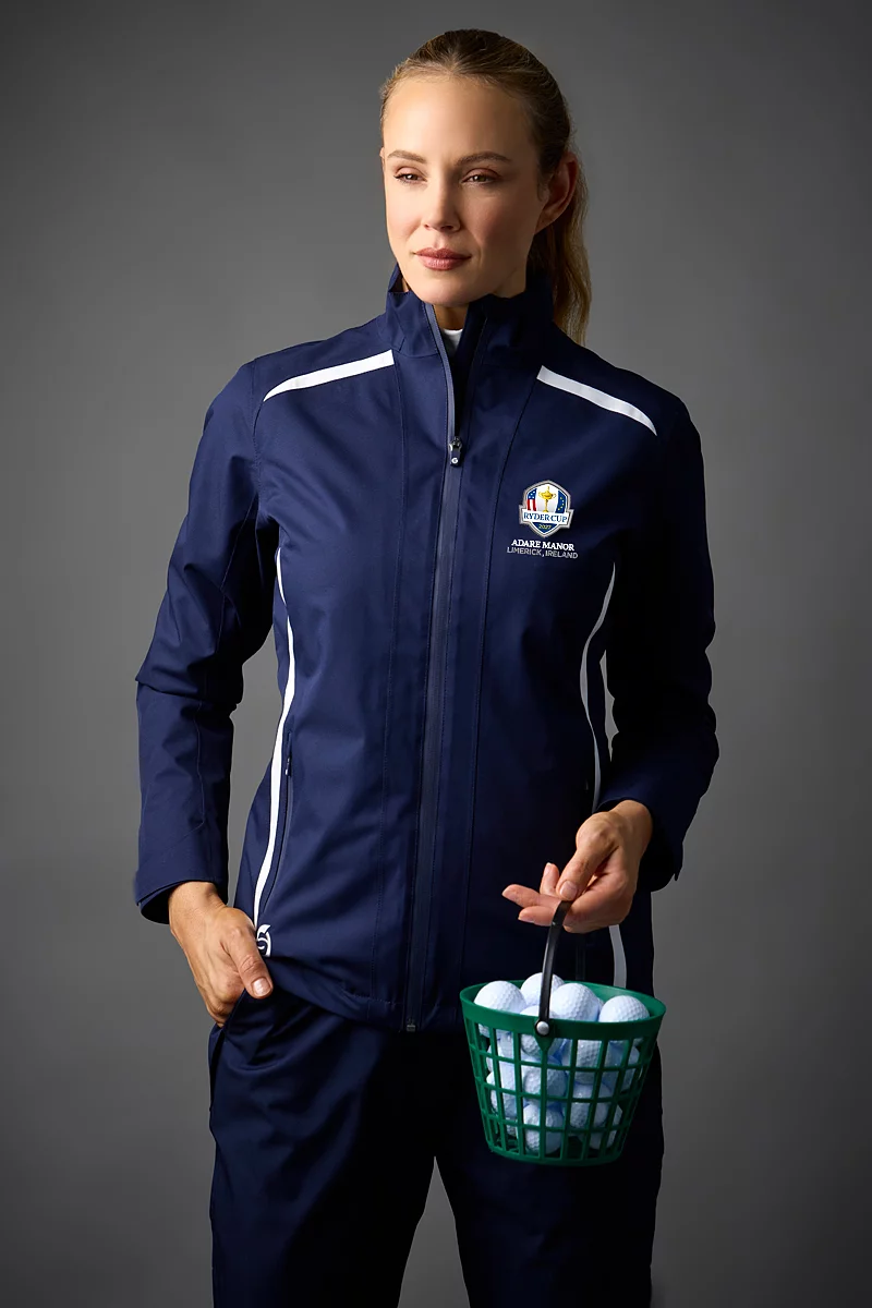 Official Ryder Cup 2027 Ladies Zip Front Panelled Waterproof Golf Jacket