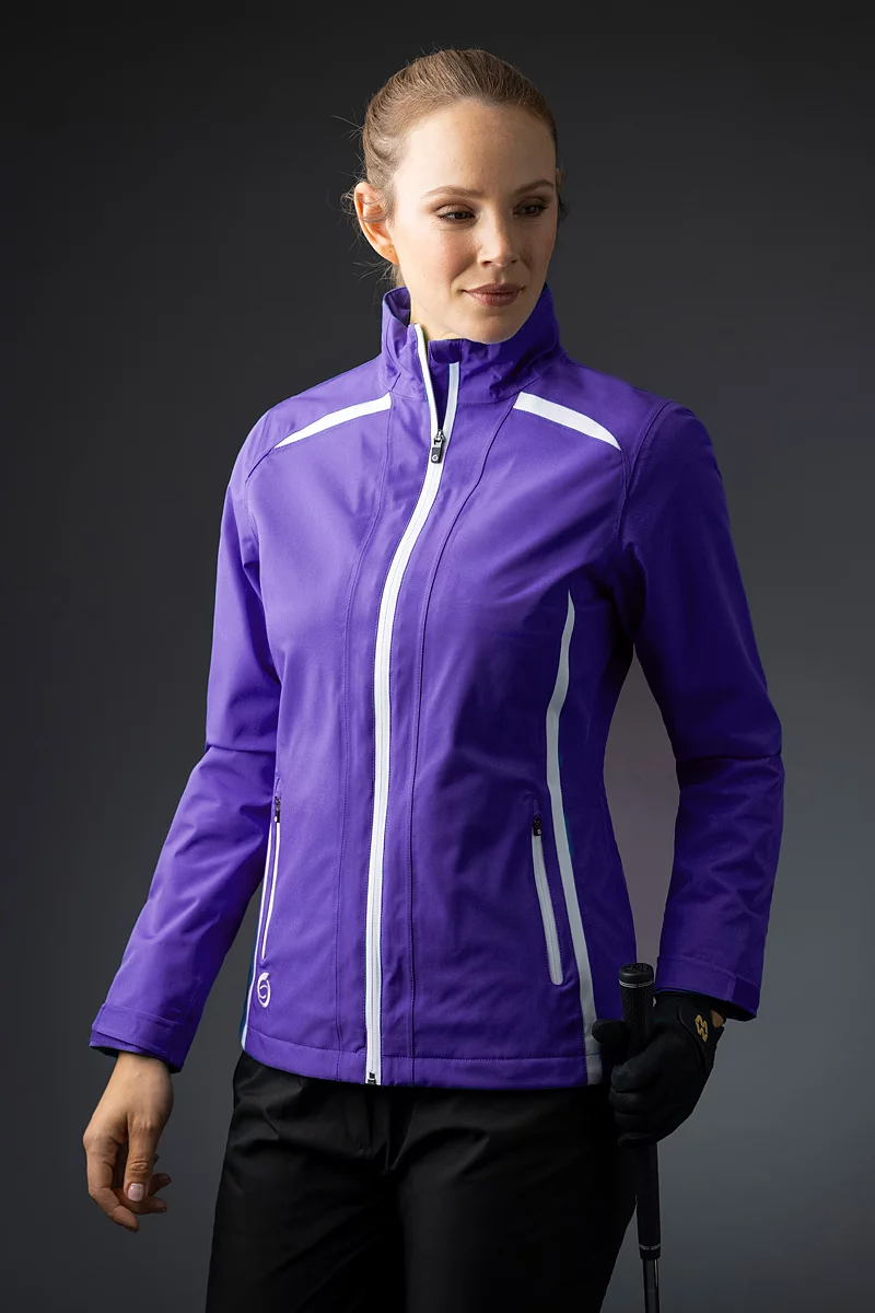 Ladies Zip Front Lightweight Panelled Waterproof Golf Jacket Sale