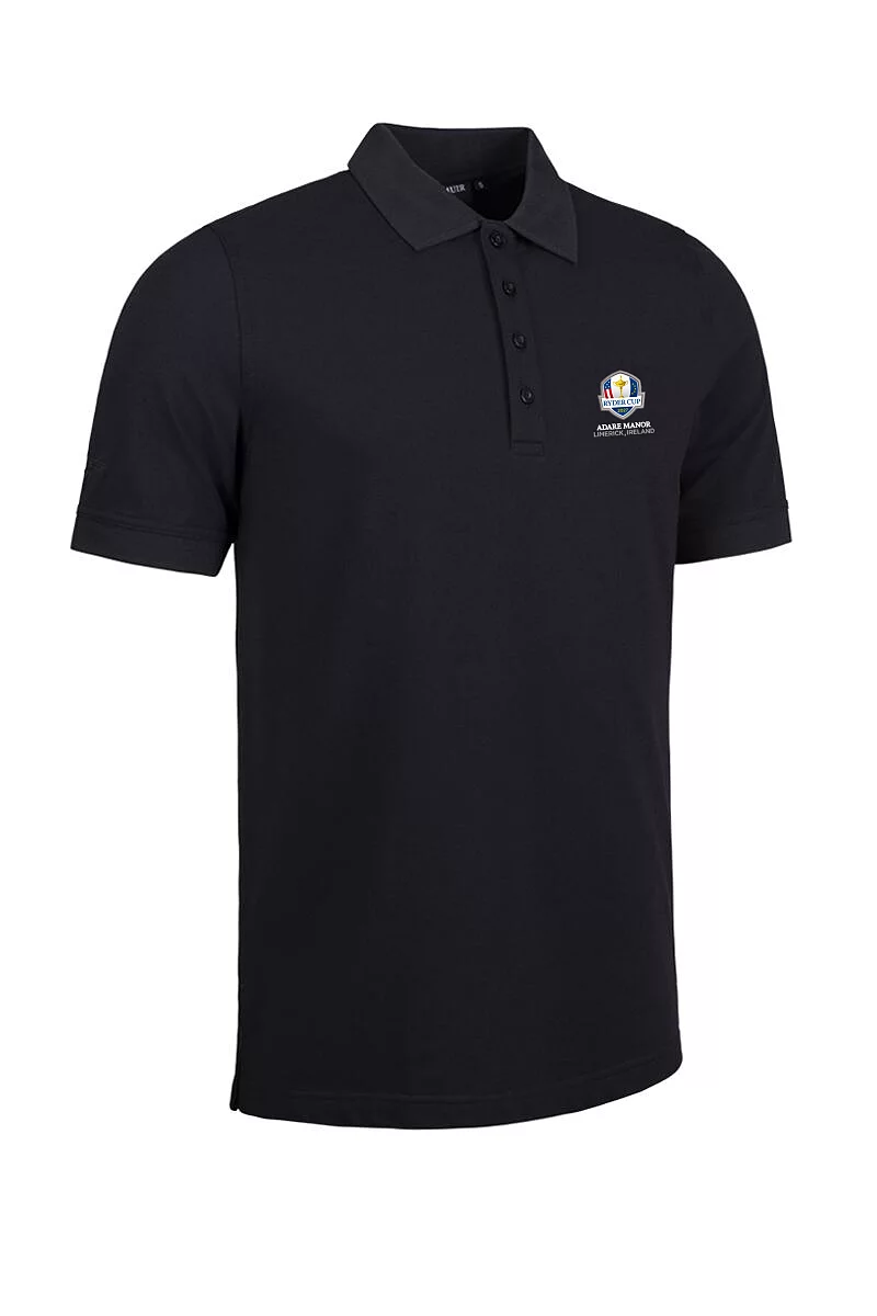 Official Ryder Cup 2027 Mens Cotton Pique Golf Polo Shirt Black S
