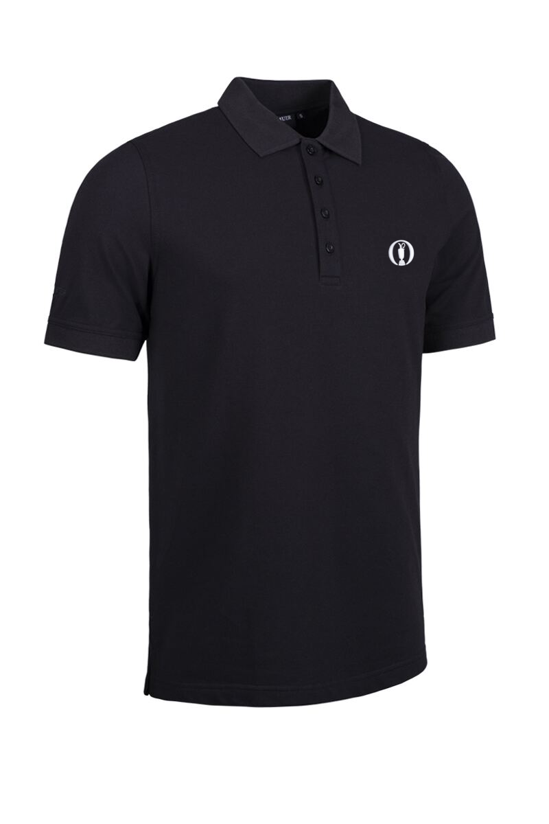 The Open Mens Cotton Pique Golf Polo Shirt Black XXL