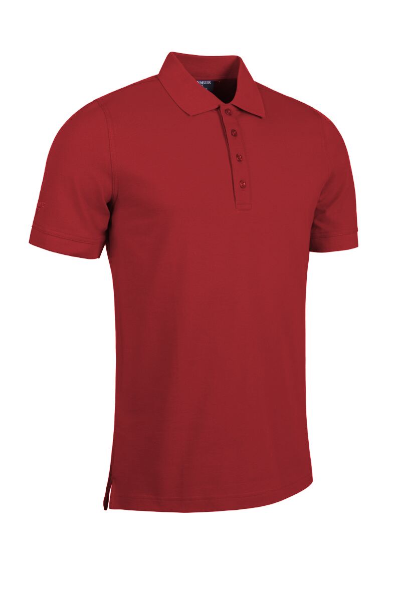 Mens Cotton Pique Golf Polo Shirt Garnet XL
