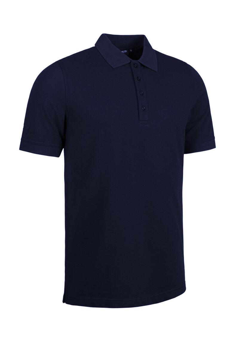 Mens Cotton Pique Golf Polo Shirt Navy XL