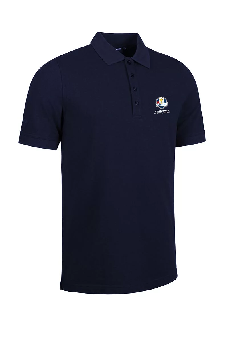 Official Ryder Cup 2027 Mens Cotton Pique Golf Polo Shirt Navy L