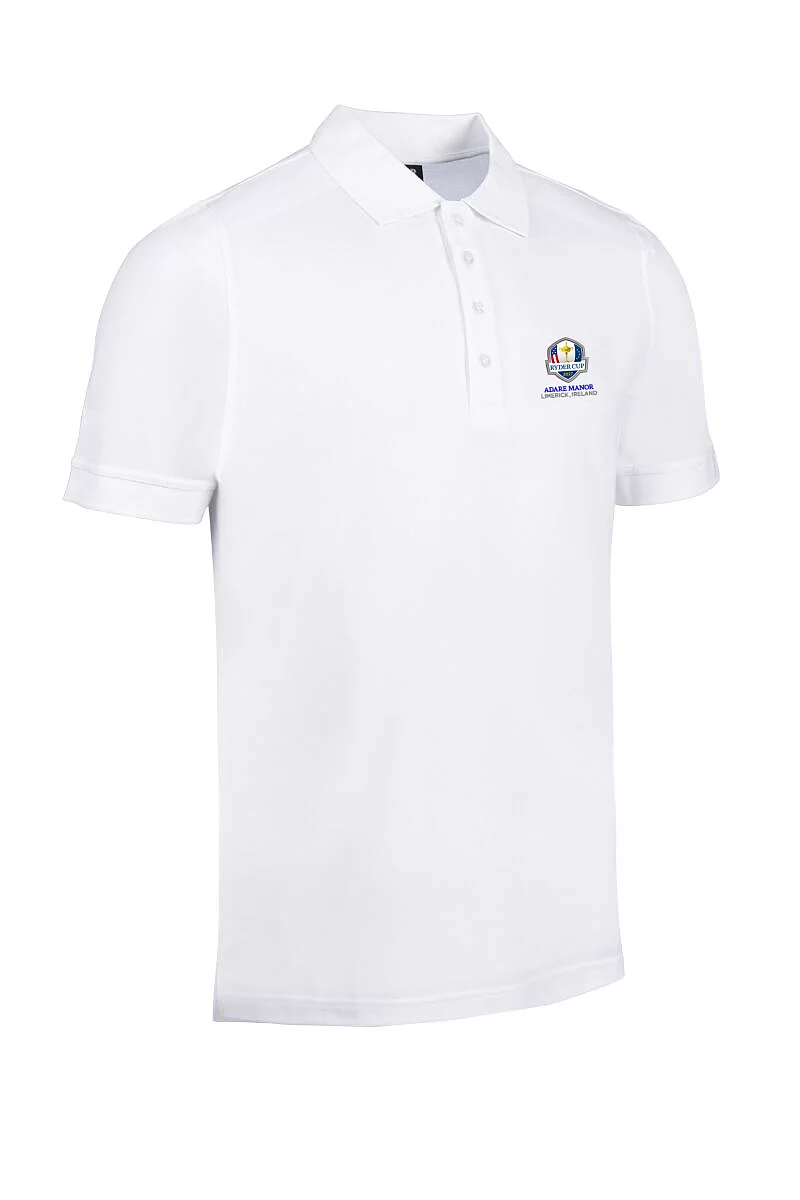 Official Ryder Cup 2027 Mens Cotton Pique Golf Polo Shirt White S