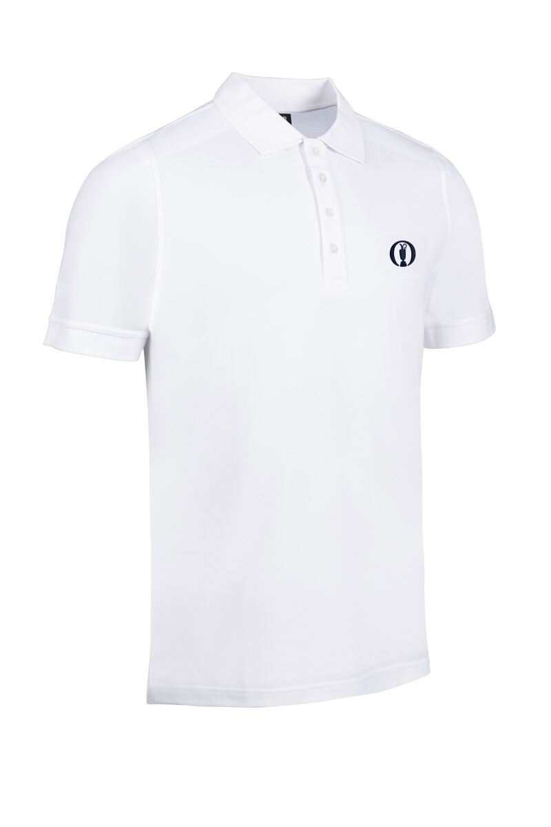 The Open Mens Cotton Pique Golf Polo Shirt White L