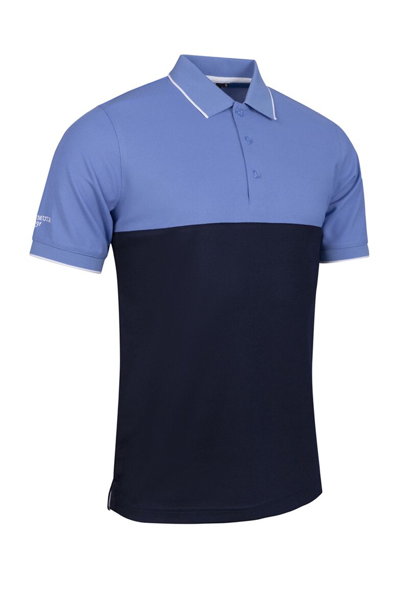 Mens Colour Block Performance Pique Golf Shirt Mens Colour Block Performance Pique Golf Shirt