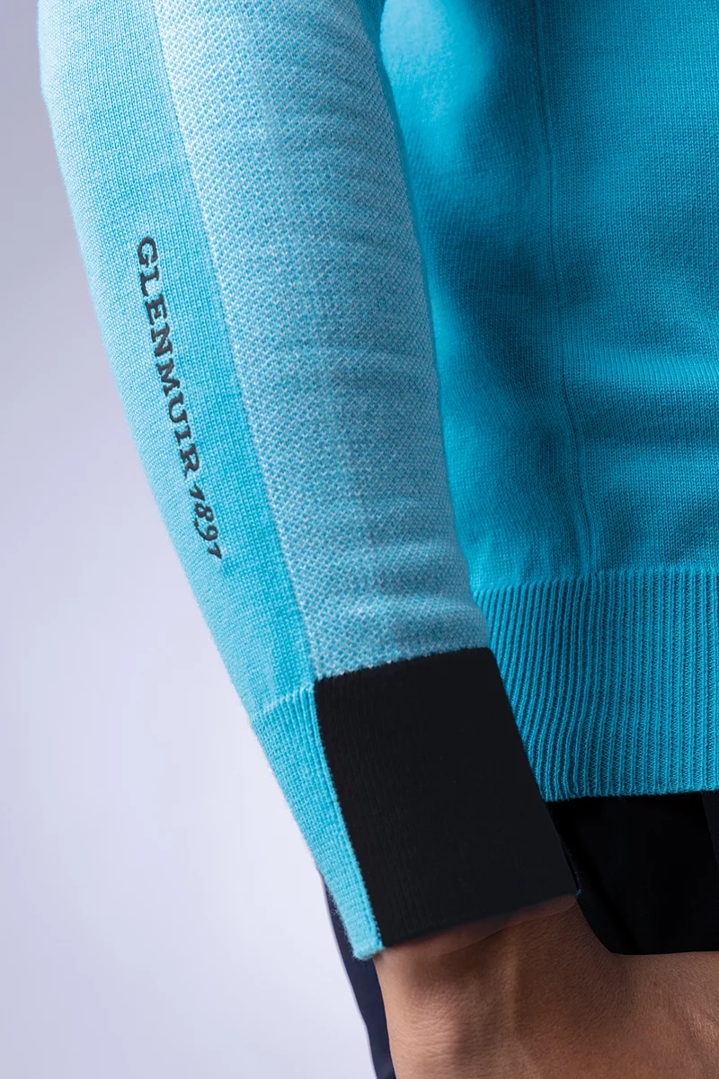 Mens Quarter Zip Birdseye Sleeve Cotton Golf Sweater Sale