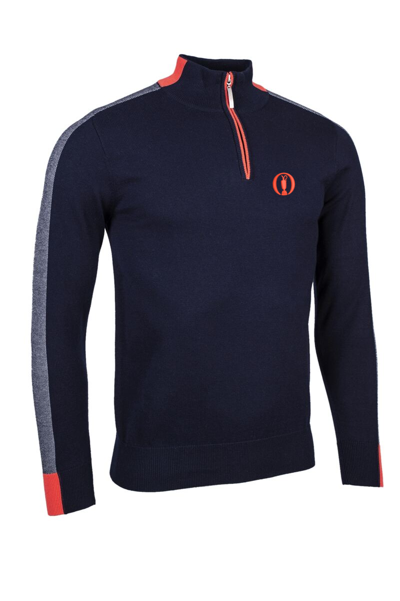 KIPPEN Mens Zip Cotton The Open Golf Jumper