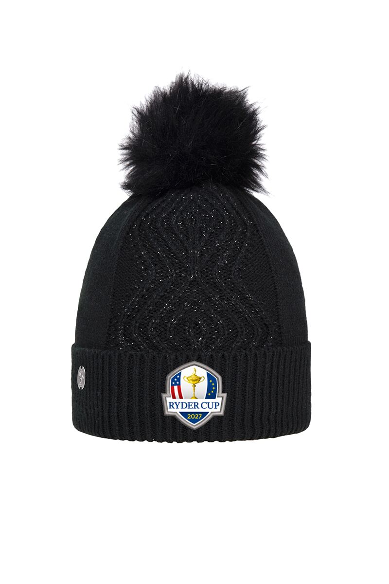 Official Ryder Cup 2027 Ladies Faux Fur Cable Lurex Golf Bobble Hat