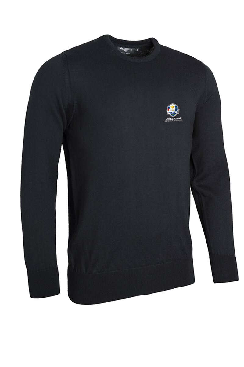 Official Ryder Cup 2027 Lightweight Mens Crew Neck Merino Wool Golf Sweater