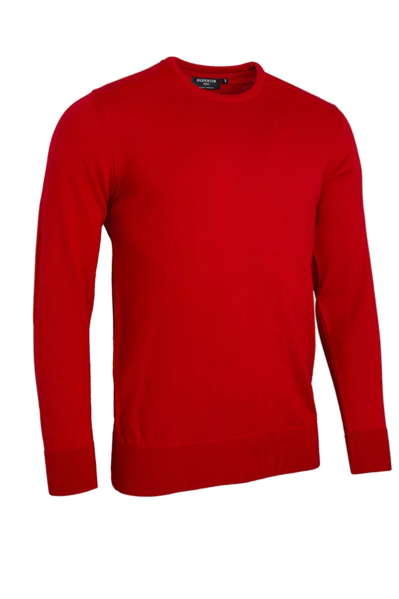 Official Ryder Cup 2027 Lightweight Mens Crew Neck Merino Wool Golf Sweater Garnet L