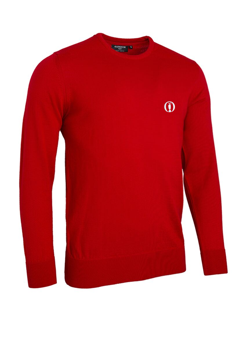 The Open Mens Crew Neck Lightweight Merino Wool Golf Sweater
