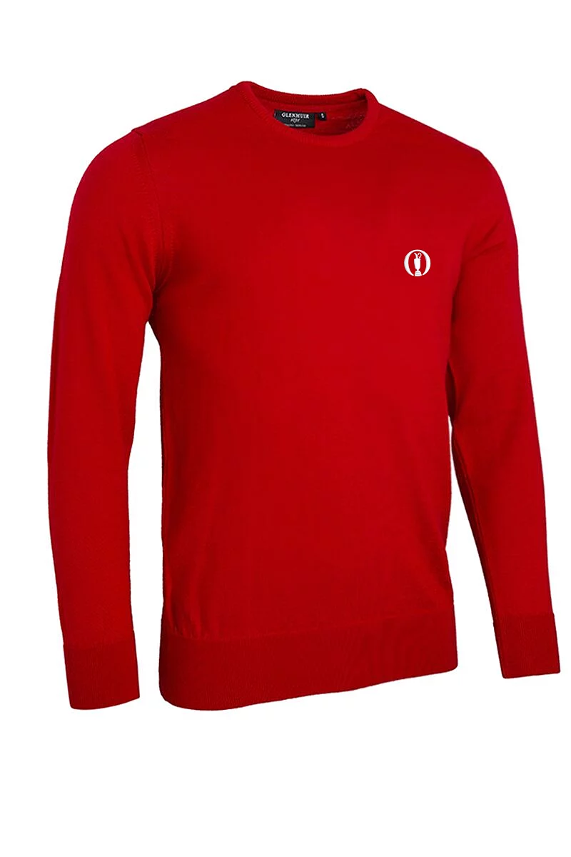 Official Ryder Cup 2027 Lightweight Mens Crew Neck Merino Wool Golf Sweater Garnet XXL