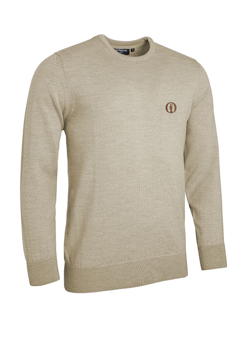 The Open Mens Crew Neck Lightweight Merino Wool Golf Sweater