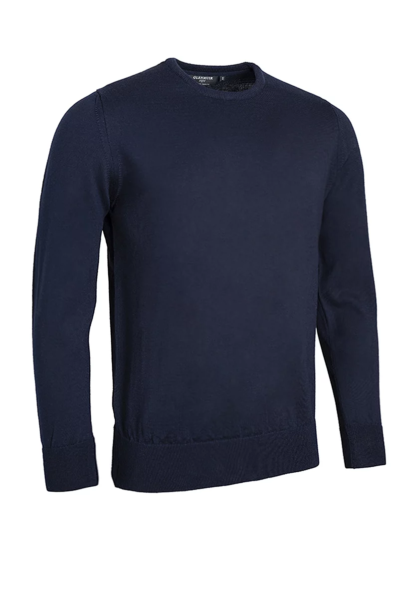 Official Ryder Cup 2027 Lightweight Mens Crew Neck Merino Wool Golf Sweater Navy S