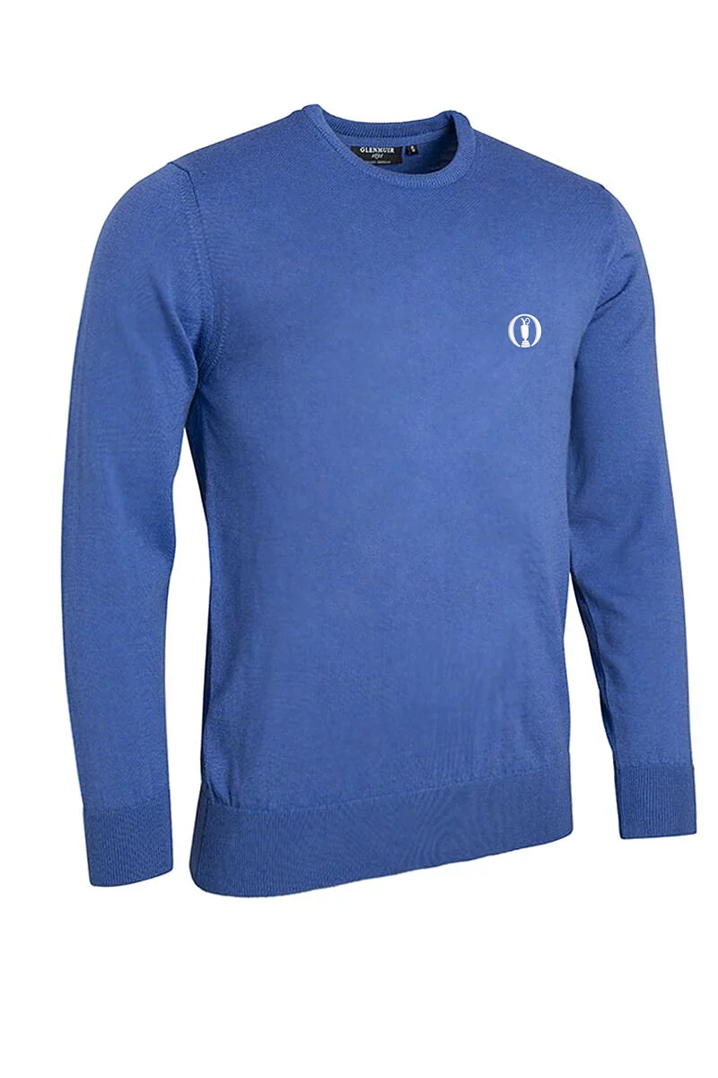 Official Ryder Cup 2027 Lightweight Mens Crew Neck Merino Wool Golf Sweater Tahiti Marl S