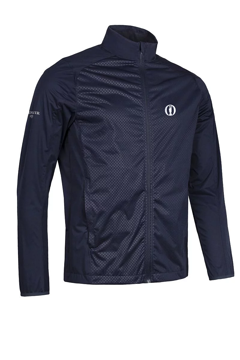 Official Ryder Cup 2027 Mens Full Zip Lightweight Stretch Water Repellent Golf Jacket Navy Munro Print M