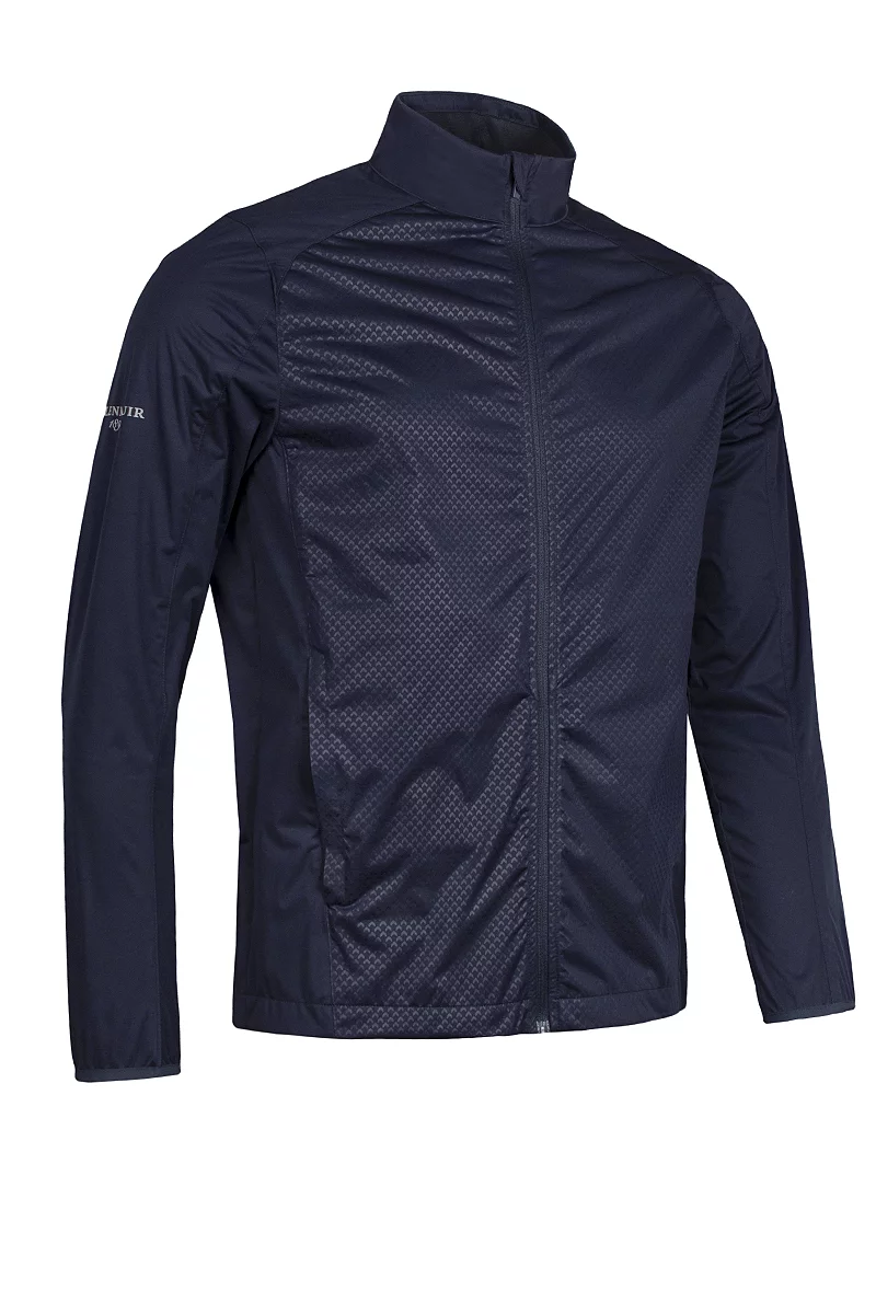 Official Ryder Cup 2027 Mens Full Zip Lightweight Stretch Water Repellent Golf Jacket Navy Munro Print L