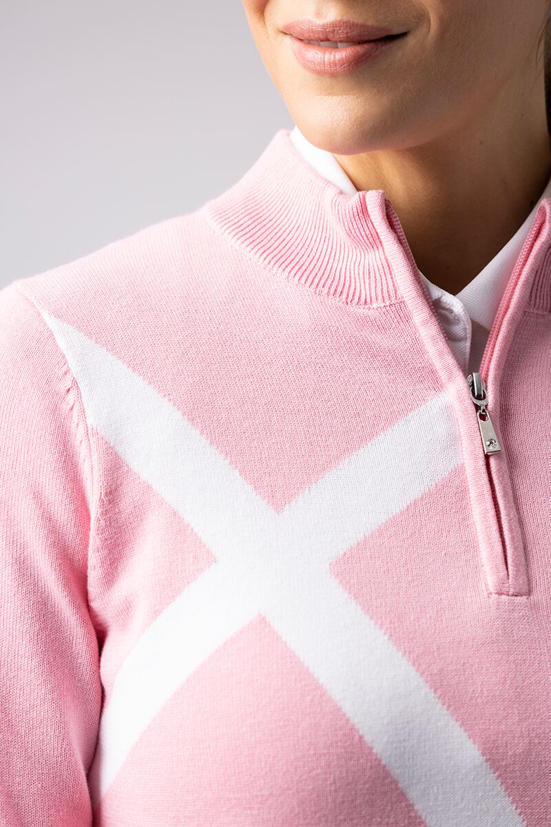 SALTIRE Ladies Zip Cotton The Open Golf Sweater