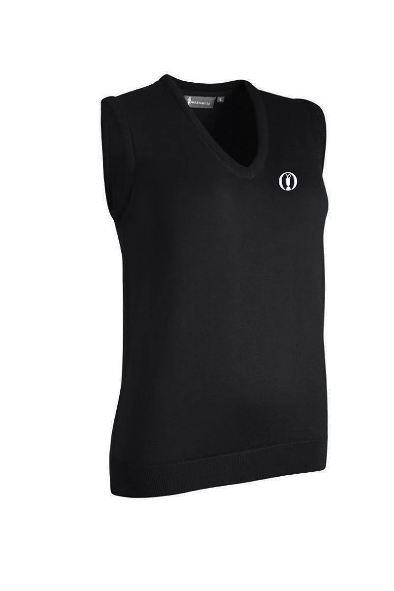 Official Ryder Cup 2027 Ladies V Neck Merino Wool Lightweight Golf Slipover Black L