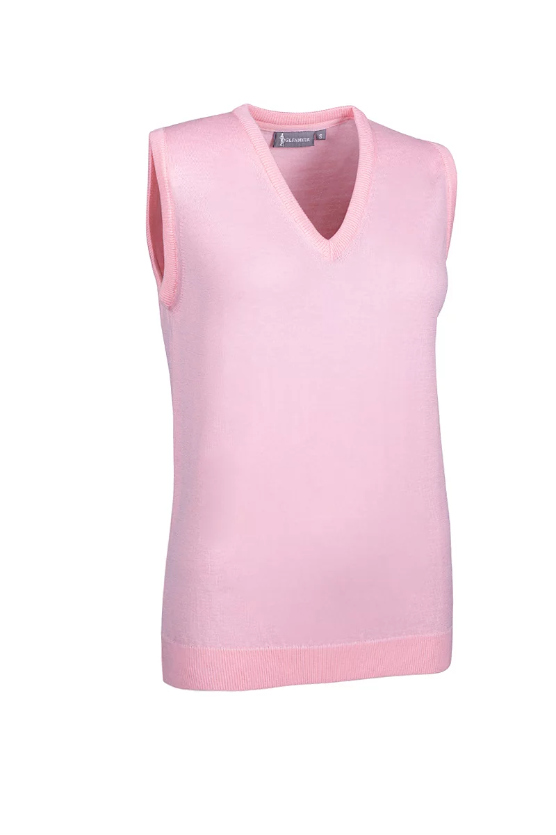 Official Ryder Cup 2027 Ladies V Neck Merino Wool Lightweight Golf Slipover Candy L